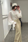SWAYING/KNIT linen straight skirt SW23AW3B18 linen